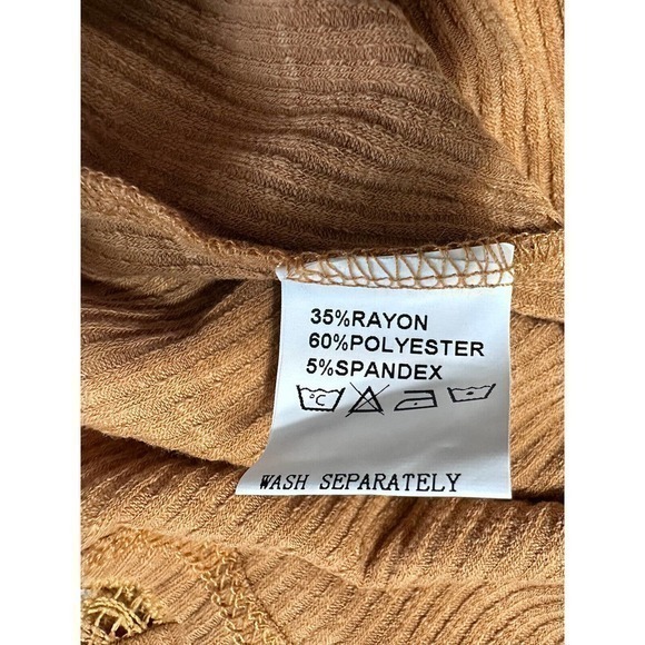 Miselon Womens Long Sleeve Henley Shirt V Neck Lace Button Top Ribbed Knit Large - Picture 10 of 10